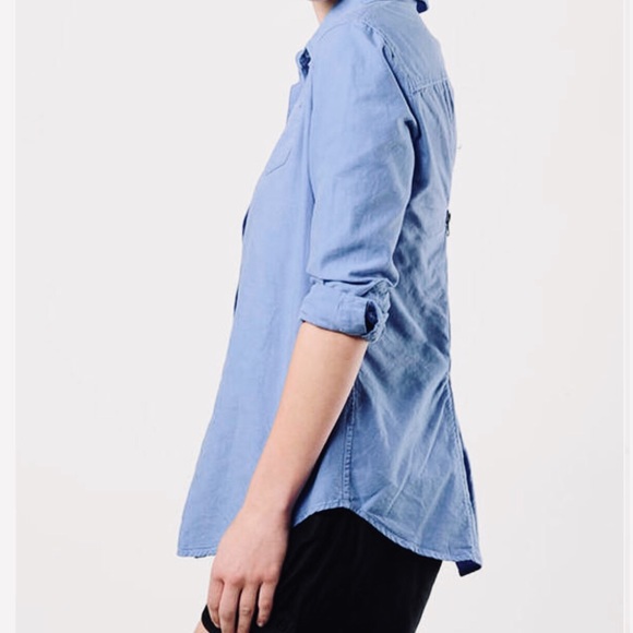 Elizabeth and James Chambray Zip Back Button Up - Picture 3 of 8